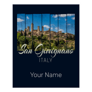 Pôster San Gimignano Toscana Itália Vinatge Panorâmica Vi