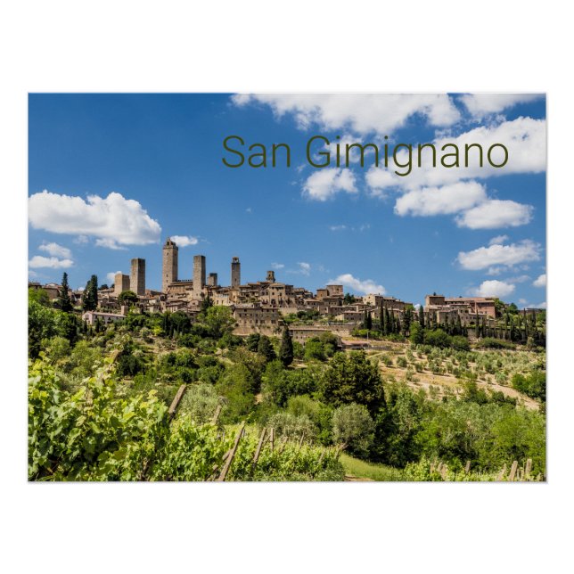 Pôster San Gimignano Toscânia Itália Panorama Souvenir (Frente)