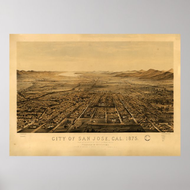Poster San Jose, Califórnia (1875) (Frente)
