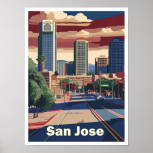 Poster San Jose California Art Viagens vintage