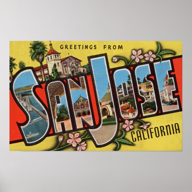 Poster San Jose, CaliforniaLarge - Letra Cena 2 (Frente)