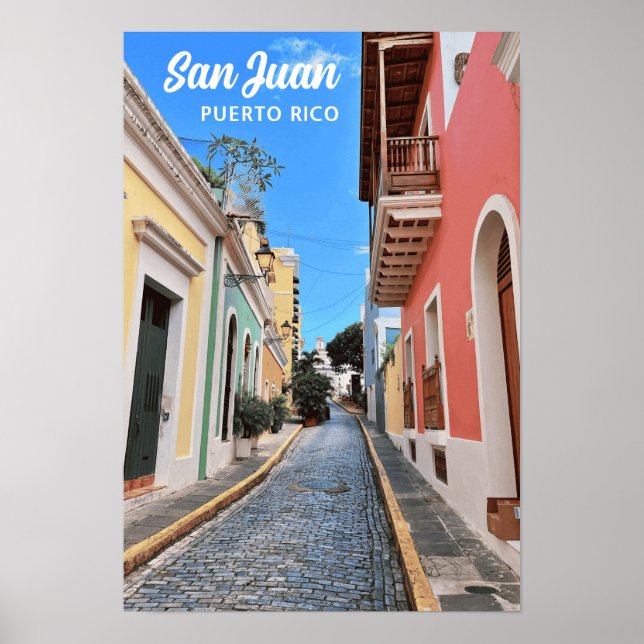 Poster San Juan Puerto Rico Island Colorful Viagem Photo (Frente)