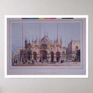 Pôster San Marco, Veneza, gravada por Brizeghel (litho)