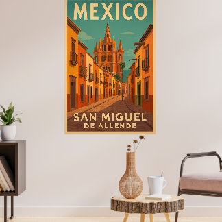 Poster San Miguel de Allende México Antigo