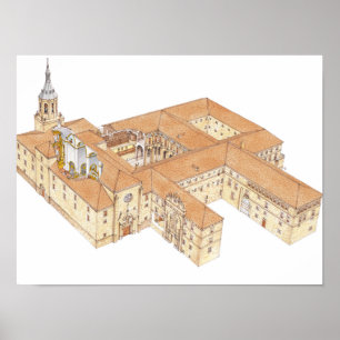 Pôster San Millan de la Cogolla Monastério. La Rioja