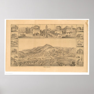 Pôster San Rafael, CA. Mapa Panorâmico (1576A)
