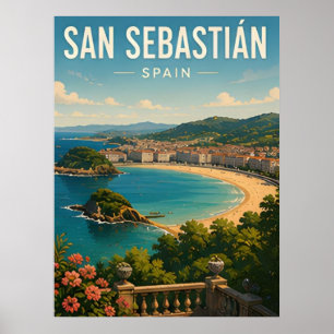 Poster San Sebastian Espanha Costa Basca E Viagem Gastron