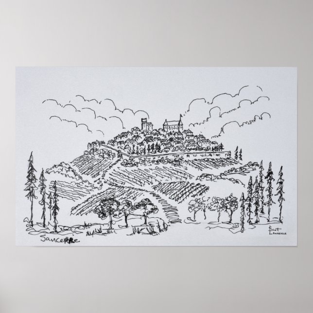 Pôster Sancerre Vineyards | Loire Valley, France (Frente)