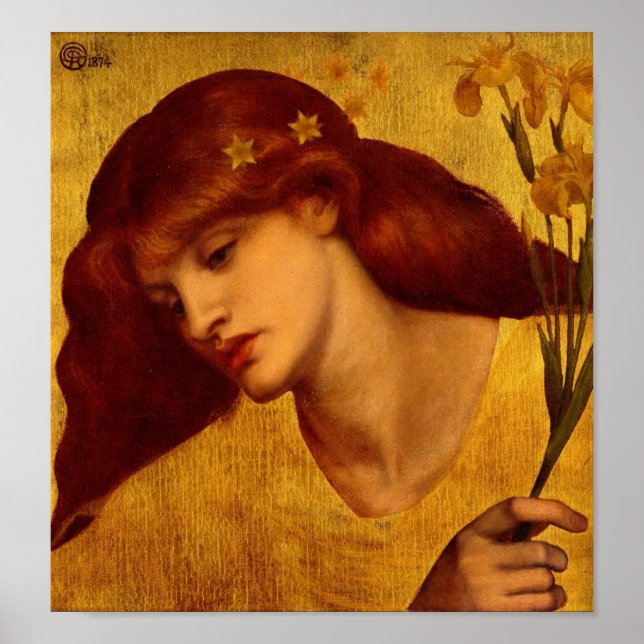 Poster Sancta Lilias 1874 por Rossetti (Frente)