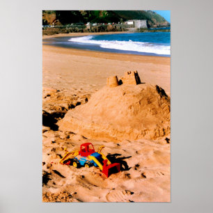 Pôster Sand castle and beach