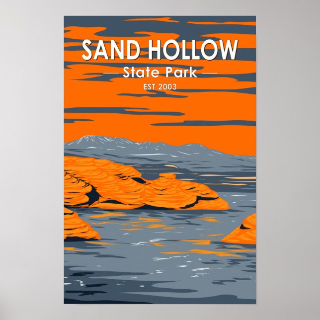 Poster Sand Hollow State Park Utah Vintage (Frente)