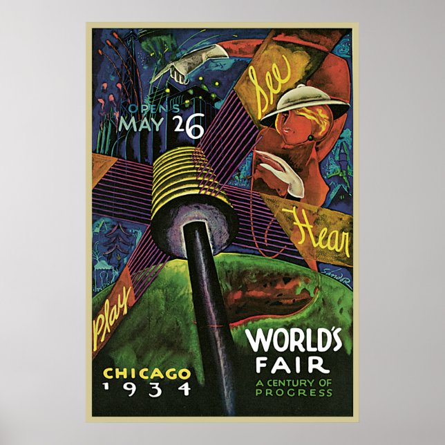 Poster Sandor Chicago World's Fair (Frente)