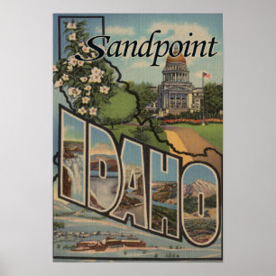 Pôster Sandpoint, Idaho - grandes cenas da letra