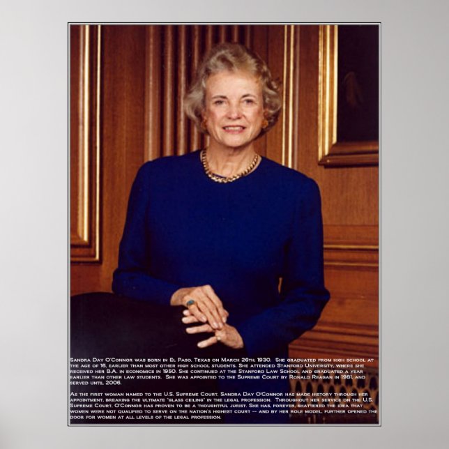 Pôster Sandra Day O'Connor w/Bio (Frente)