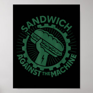 Poster Sanduíche Contra A Máquina Para Homens Mulheres
