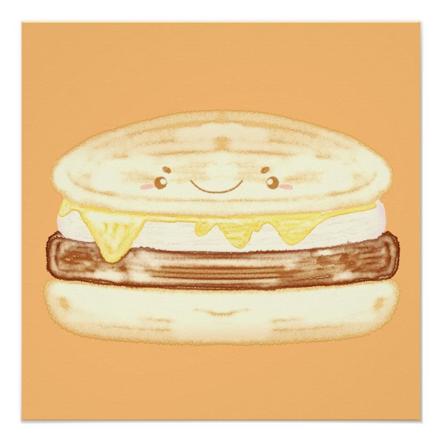 Pôster Sanduíche De Enchidos, Ovos E Queijos (Frente)