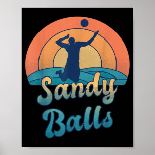 Poster Sandy Balls para um Jogador de Voleibol de Praia