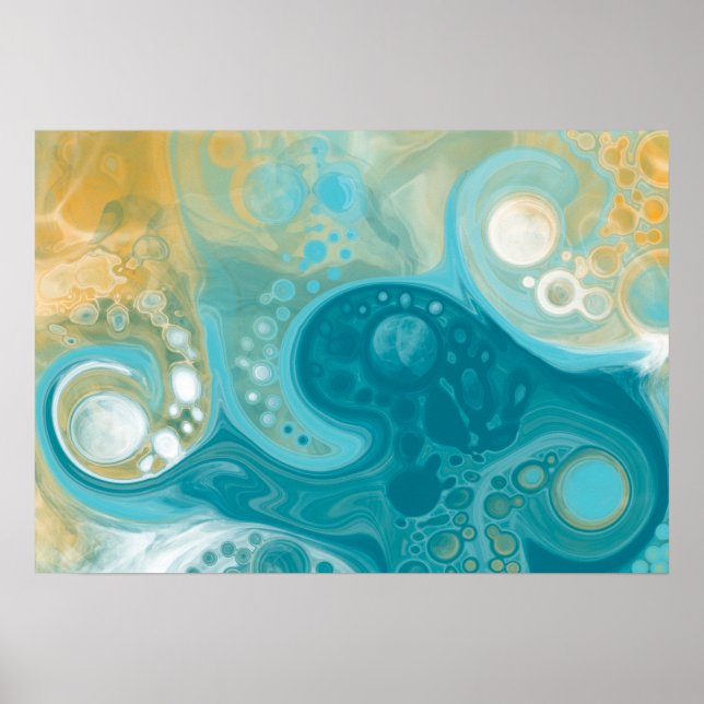 Poster Sandy Waves Fluid Art (Frente)