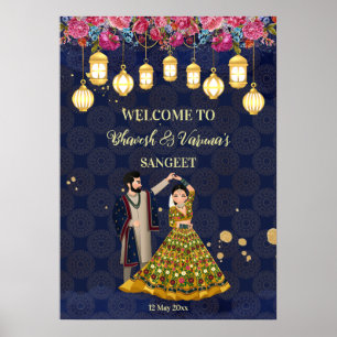 Poster Sangeet recebe sinal personalizado dançando casal