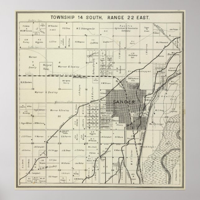 Poster Sanger, Califórnia (Frente)