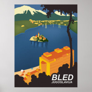 Poster Sangrado, Jugoslávia, viagens vintage