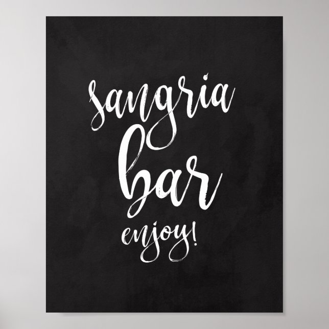 Pôster Sangria - Bar Chalkboard 8x10 - Sinal de Casamento (Frente)
