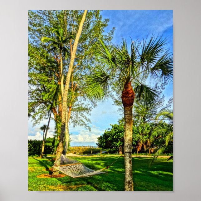 Poster Sanibel Island Florida Hammock Art Imintável (Frente)