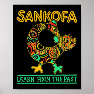 Poster Sankofa Ave Africano Mês da História Negra Junetee