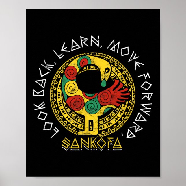 Poster Sankofa Black History Month Adinkra Ghana (Frente)