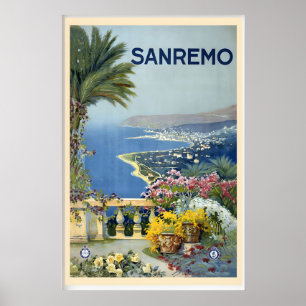 Poster Sanremo San Remo Mediterrâneo Itália Mundo Viagens