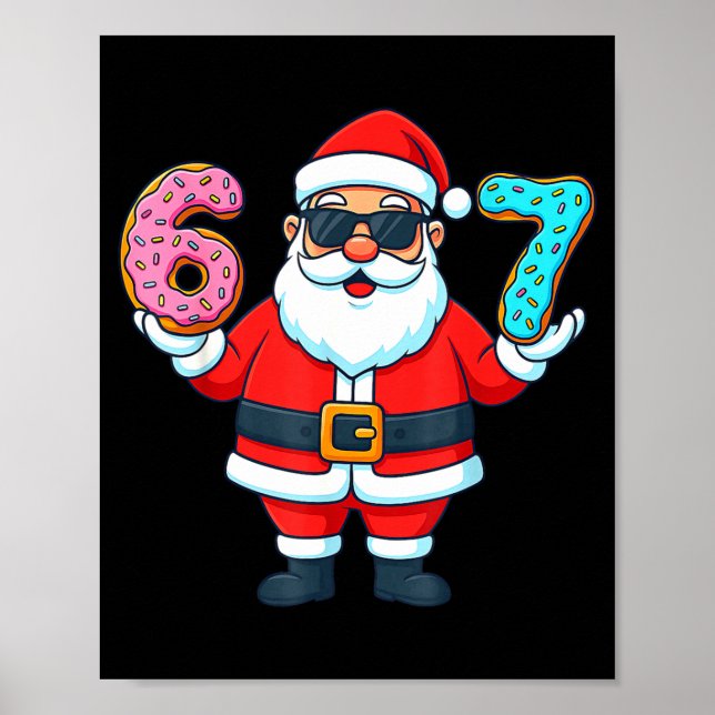 Poster Santa 67 Donut Meme Funny Christmas Holiday  (Frente)