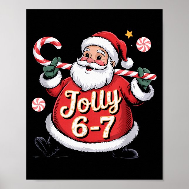 Poster Santa 6 7 Six Seven Meme Christmas Women Men Kids  (Frente)