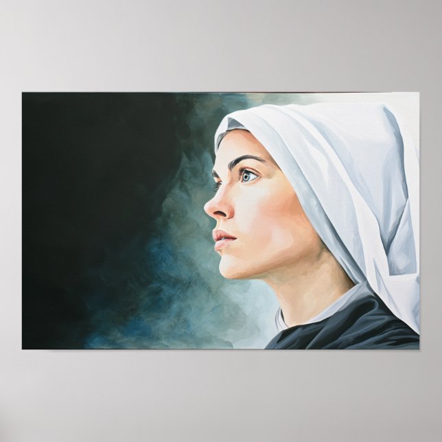 Poster Santa Ângela Mérici: Luz da Fé e Sabedoria (Frente)