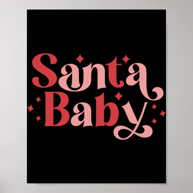 Poster Santa Baby Retro Christmas Tygraphy T Shirt  (Frente)