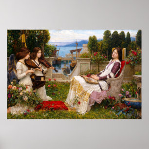 Poster Santa Cecília por John William Waterhouse