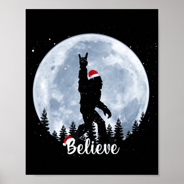 Poster Santa Christmas Rock Sasquatch Xmas Girl  (Frente)