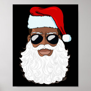 Poster Santa Claus Black Xmas Papai noel Afro-Americano