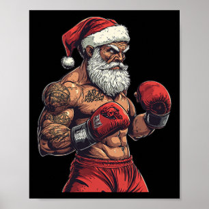 Poster Santa Claus Boxing E Mma - Boxing De Natal