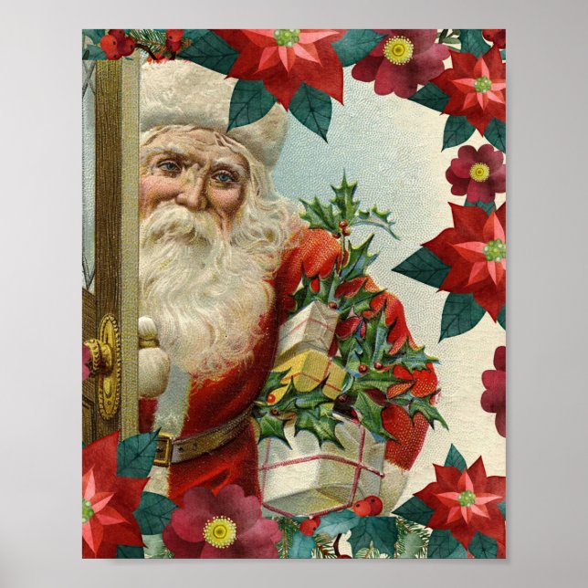 Poster Santa Claus bringing gifts and presents (Frente)