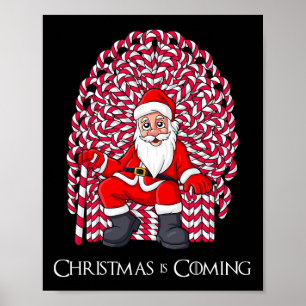 Poster Santa Claus Candy Cane Joga Meninas de Natal