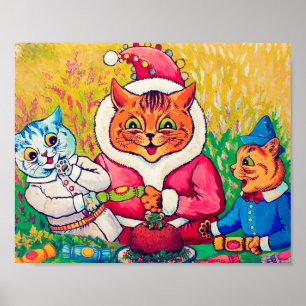 Poster Santa Claus Cat, Louis Wain