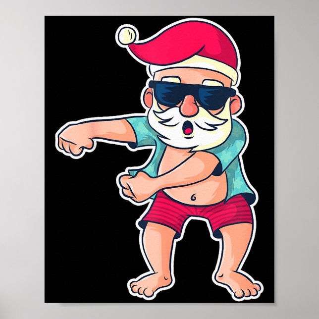 Poster Santa Claus Floss Dance Christmas X-mas Gift  (Frente)