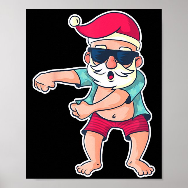 Poster Santa Claus Floss Dance Christmas X-mas Gift  (Frente)