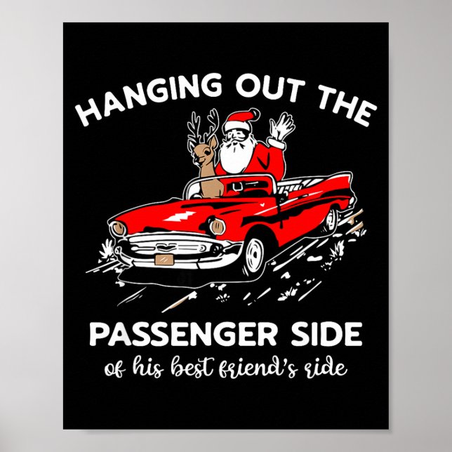 Poster Santa Claus Hanging Out The Penger Side  (Frente)