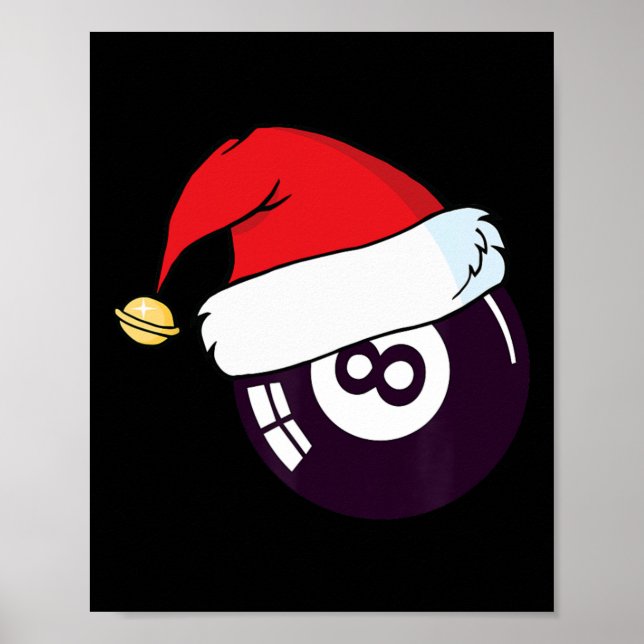 Poster Santa Claus Hat Billiards 8 Ll Natal (Frente)