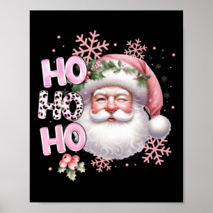 Poster Santa Claus Pink Natal Feriado Rapariga