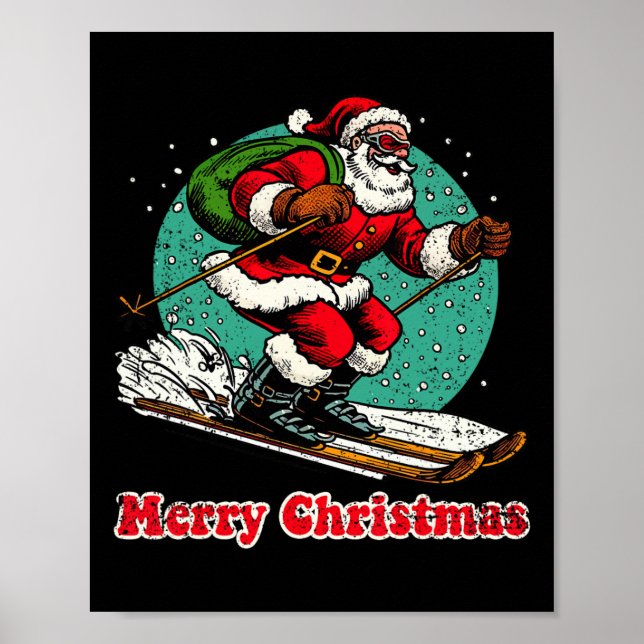 Poster Santa Claus Snowboard Felry Natal Ho (Frente)