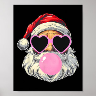 Poster Santa Claus soprando o Cristo dos pulmões cor-de-r