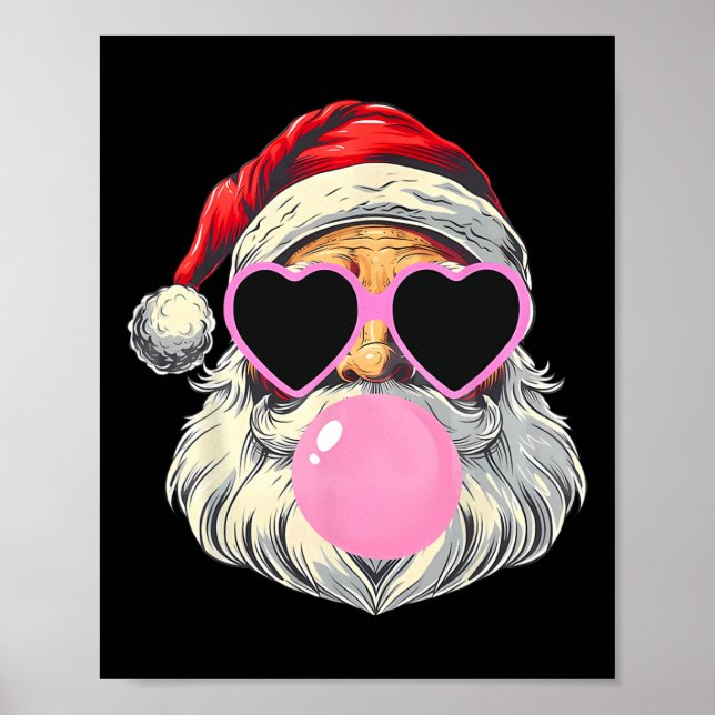 Poster Santa Claus soprando o Cristo dos pulmões cor-de-r (Frente)