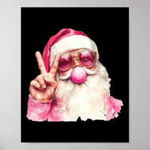 Poster Santa Claus soprando o Cristo dos pulmões cor-de-r